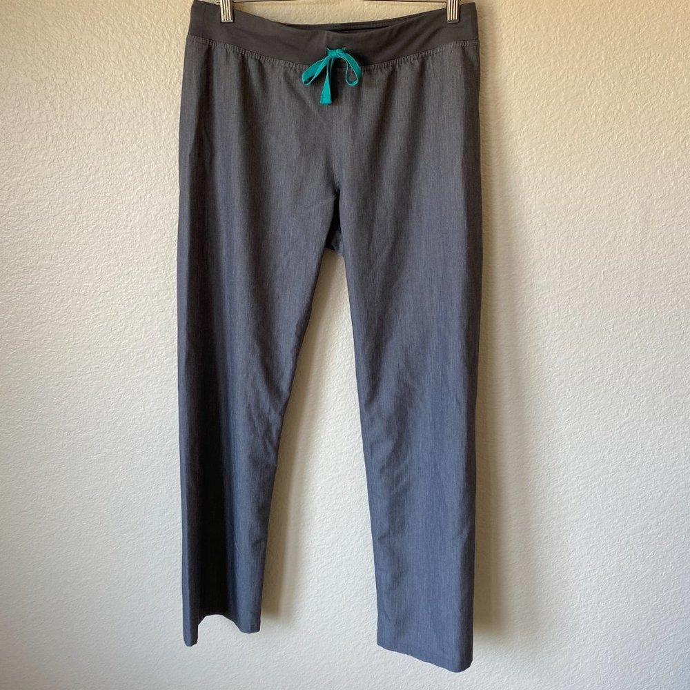 FIGS Technical Collection Scrub Pants Graphite Gray Teal Drawstring Size Medium